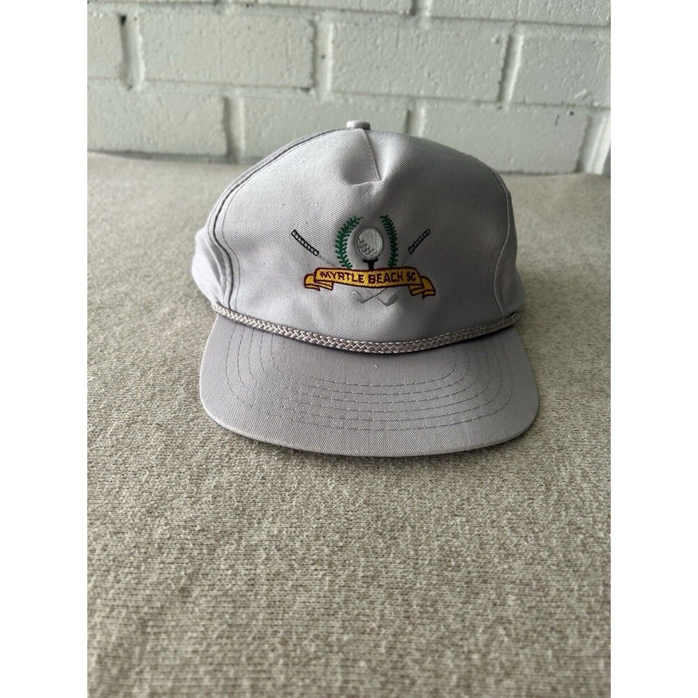Vintage Rope Snapback Hat Myrtle Beach South Carolina Golf Speedway OSFA Gray